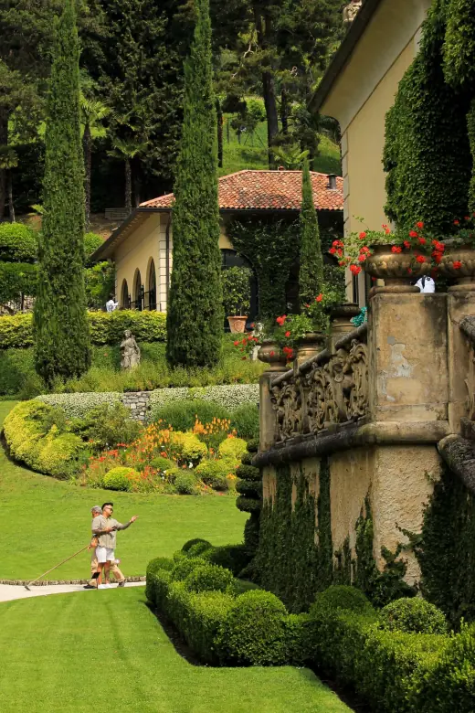 Formal Italian villa garden in Lenno