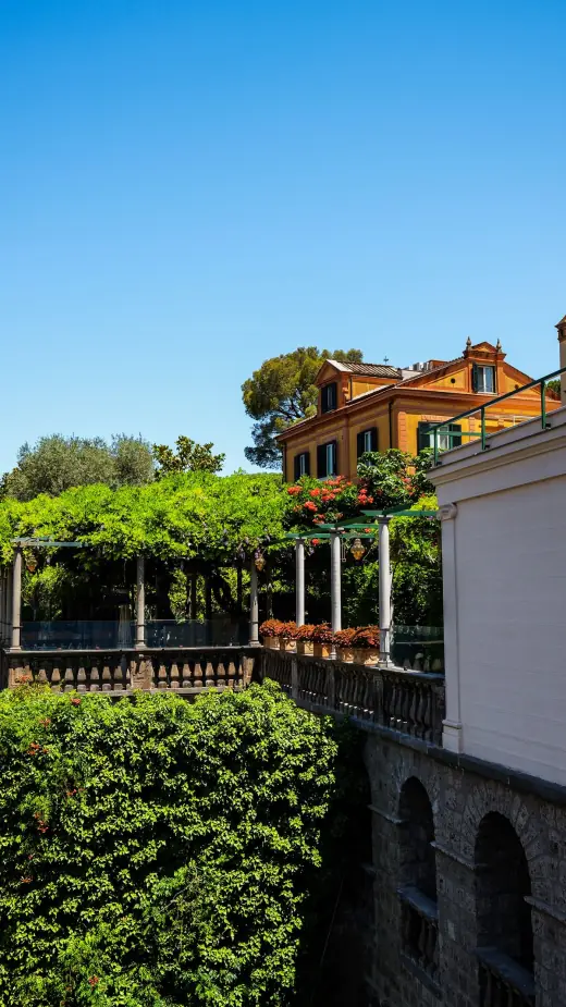 Italian villa terrace and garden