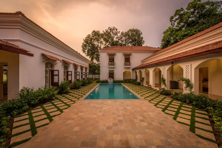 Villa courtyard with swimming pool