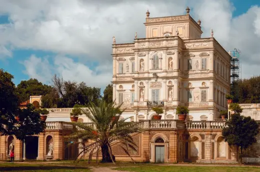 Grand Italian villa in a formal garden