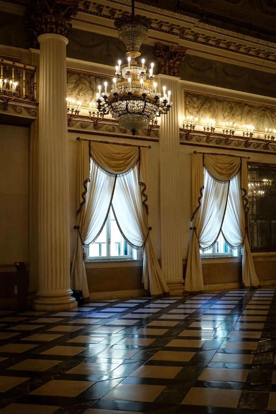 Grand reception room prepared for an event